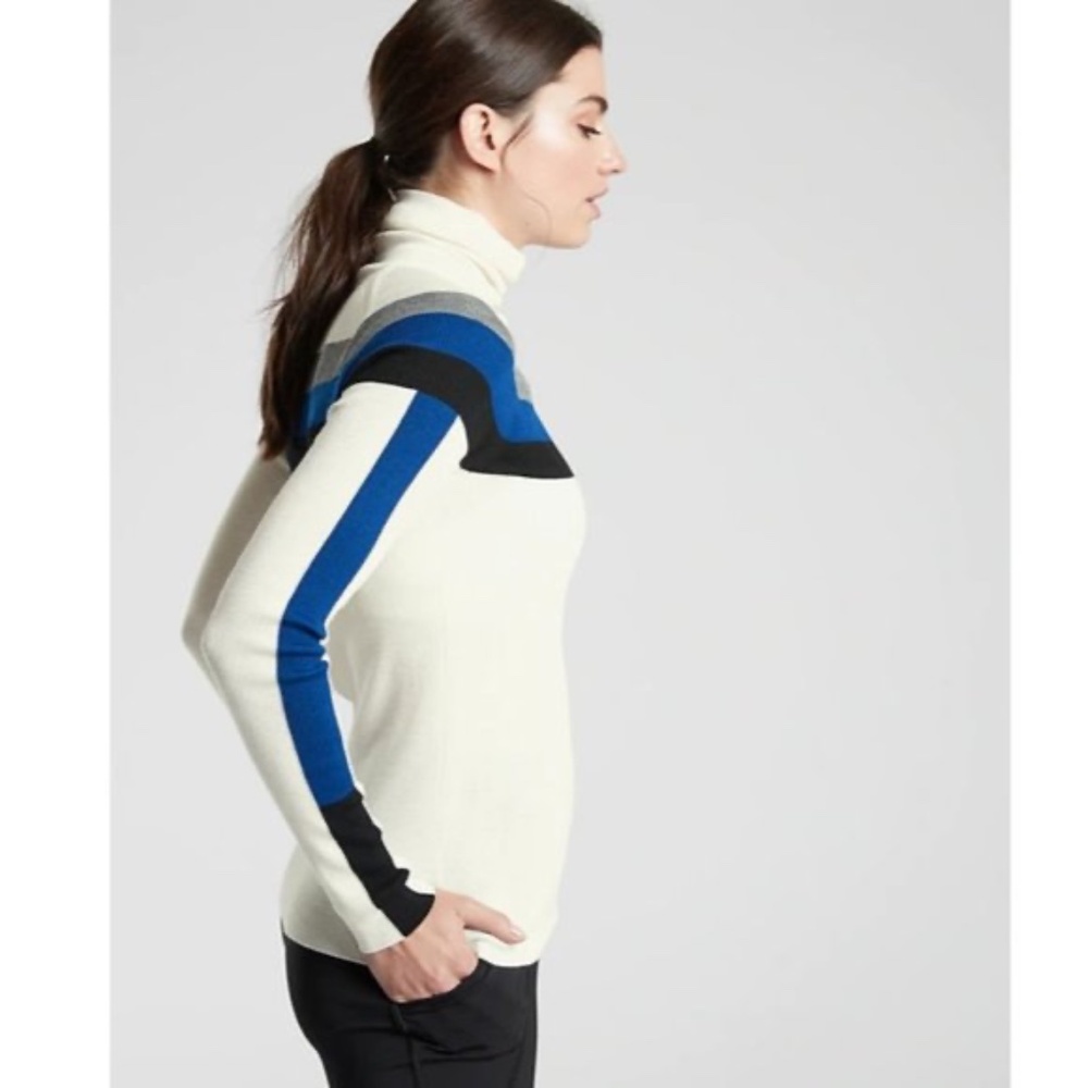 Athleta Brookshire Colorblock Turtleneck Sweater